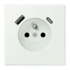 JUNG - Steckdose Frz/Belg mit USB Typ AC LC3202