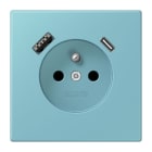 JUNG - Steckdose Frz/Belg mit USB Typ AC LC3203