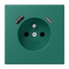 JUNG - Steckdose Frz/Belg mit USB Typ AC LC3204