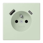 JUNG - Steckdose Frz/Belg mit USB Typ AC LC3204