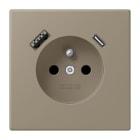 JUNG - Steckdose Frz/Belg mit USB Typ AC LC3214