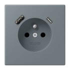 JUNG - Steckdose Frz/Belg mit USB Typ AC LC4320