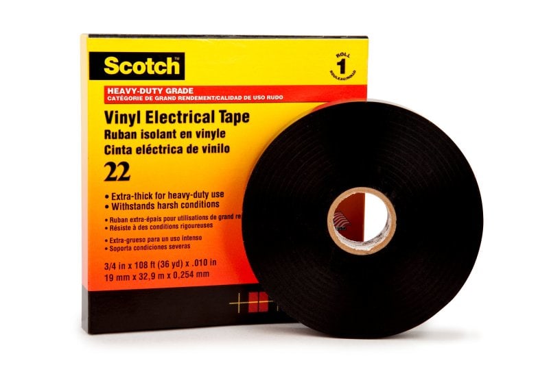 3M - Scotch® 22 Vinyl Elektro-Isolierband, Schwarz, 19mmx33m, 0,25mm