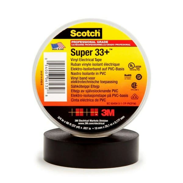 3M - Scotch® Super 33+ Vinyl Elektro-Isolierband, Schwarz, 19mmx20m, 0,18mm