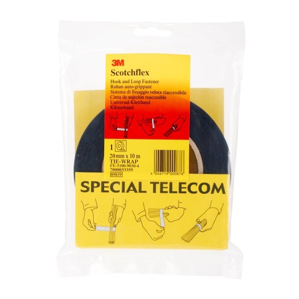 3M - Scotchflex™ Universal-Klettband, Schwarz, 20mmx10m, 0,82mm
