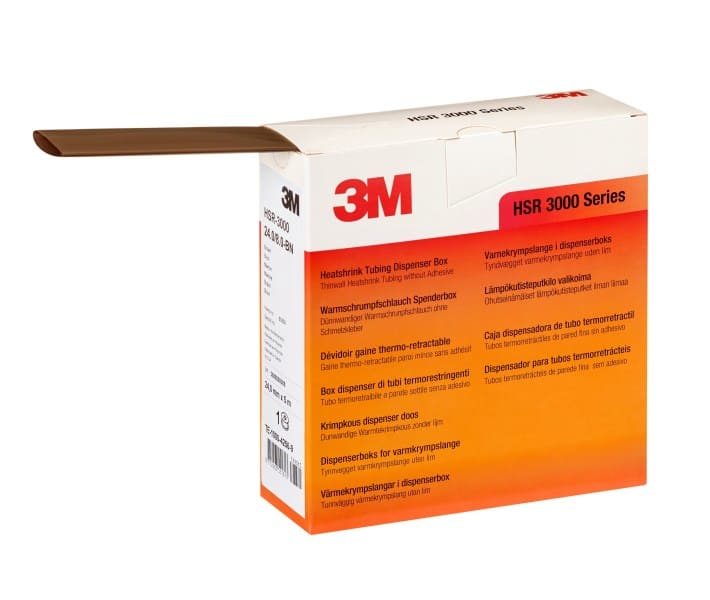 3M - HSR 3000 Dünnwandiger Warmschrumpfschlauch auf Rolle, Braun, 18/6mm, 5m