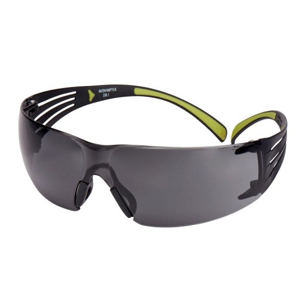 3M - SecureFit™ 400 Schutzbrille, sw/gn Bügel, Antikratz/Fog, Scheibe grau