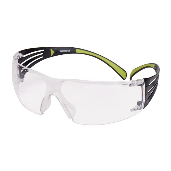 3M - SecureFit™ 400 Schutzbrille, sw/gn Bügel, Antikratz/Fog, Scheibe klar