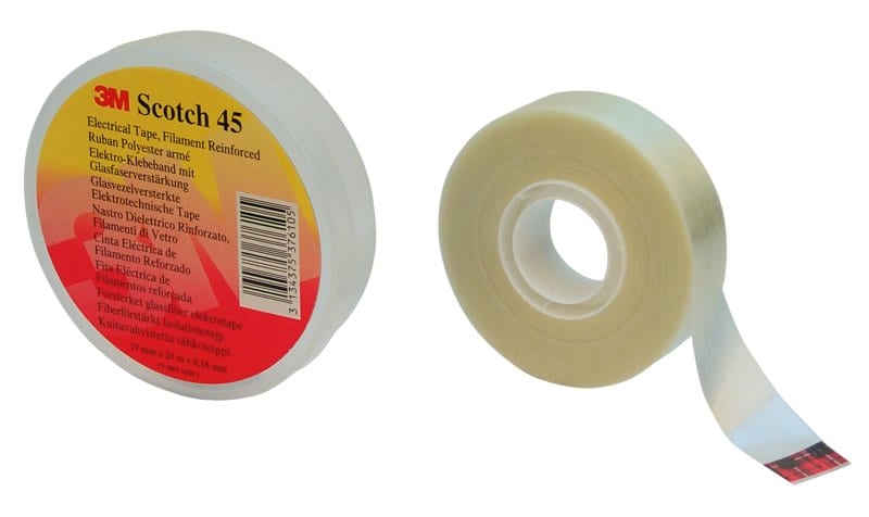 3M - Scotch®45 Glasfaserverstärktes Polyesterband, Transparent, 19mmx20m, 0,2mm