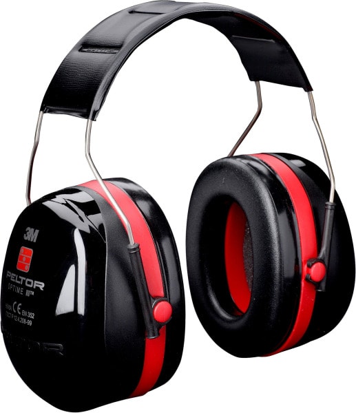 3M - PELTOR™ Optime™ III Kapselgehörschützer, 35 dB, schwarz/rot, Kopfbügel