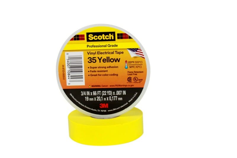 3M - Scotch® 35 Vinyl Elektro-Isolierband, Gelb, 19mmx20m, 0,18mm