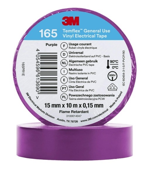 3M - 3M™ Temflex™ Vinyl-Isolierband 165, Violett, 15mmx10m