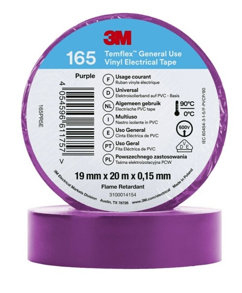 3M - 3M™ Temflex™ Vinyl-Isolierband 165, Violett, 19mmx20m