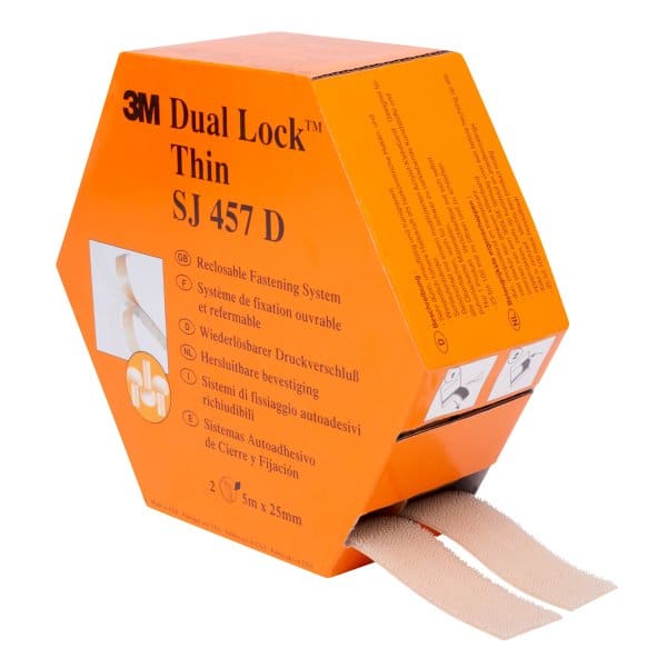 3M - Dual Lock Flexibler Druckverschluss SJ4570, Schwarz, Außenbereich, Spendebox
