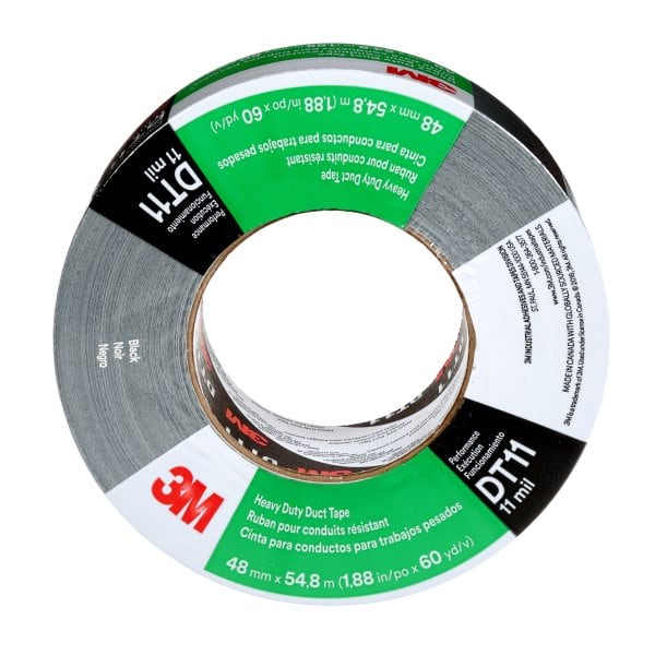 3M - Schwerlast-Gewebeklebeband DT11, Schwarz, 48 mm x 55 m, 0.28 mm, einzeln verpackt