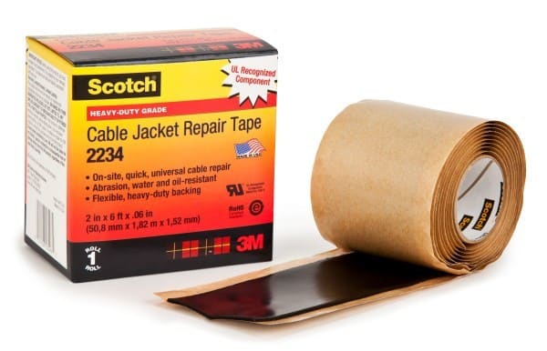 3M - Scotch® Kabelmantelreparaturband 2234, selbstverschweißend, Schwarz, 50.8 mm x 1820 mm, 1.52 mm