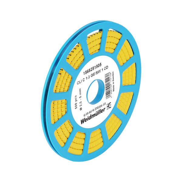 WEIDMÜLLER - Leitermarkierer, 1.3-3mm, 3x3.4mm, Zahlen 2, PVC, gelb