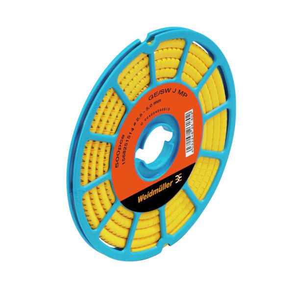 WEIDMÜLLER - Leitermarkierer, 2.5-5mm, 3x4.2mm, Zahlen 4, PVC, gelb