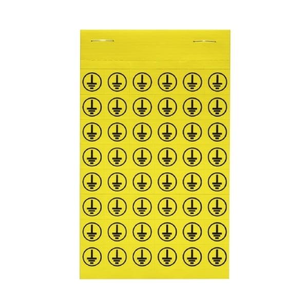 WEIDMÜLLER - Gerätemarkierung, selbstklebend, 14mm, Symbolpack:Erde, acrylbeschichtet, gelb