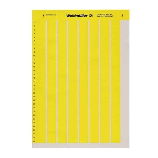 WEIDMÜLLER - Gerätemarkierung, selbstklebend, 20.3mm, Polyester, PVC frei, gelb