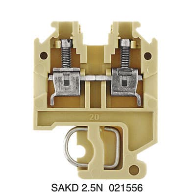 WEIDMÜLLER - Durchgangs-Reihenklemme, Schraubanschl, 2.5mm², 500V, 24A