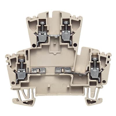 WEIDMÜLLER - Bauelement-Reihenklemme, Schraubanschl, 2.5mm², 400V, 10A, TS35, dunkelbeige
