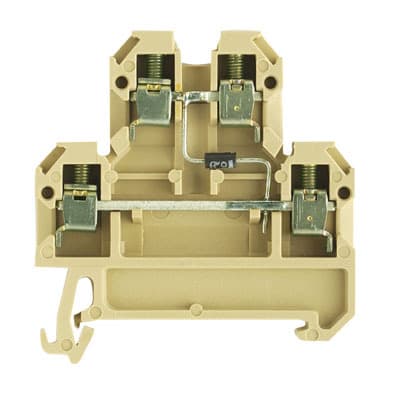 WEIDMÜLLER - Bauelement-Reihenklemme, Schraubanschl, 4mm², 380V, 10A, TS35, beige/gelb