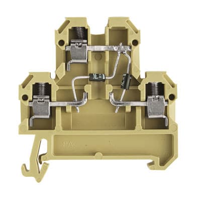 WEIDMÜLLER - Bauelement-Reihenklemme, Schraubanschl, 4mm², 380V, 10A, TS35, beige/gelb