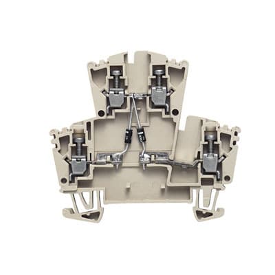 WEIDMÜLLER - Bauelement-Reihenklemme, Schraubanschl, 2.5mm², 400V, 1A,TS35, dunkelbeige