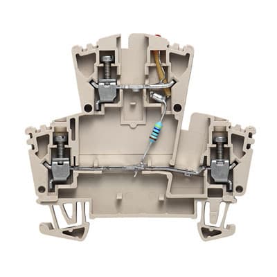 WEIDMÜLLER - Bauelement-Reihenklemme, Schraubanschl, 2.5mm², 24V, TS35, dunkelbeige