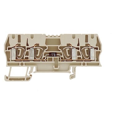 WEIDMÜLLER - Bauelement-Reihenklemme, Zugfederanschluss, 2.5mm², 400V, 1A,dunkelbeige