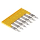 WEIDMÜLLER - Querverbinder, gesteckt, Pole:7, Raster 6.1mm, Isoliert, 32A, gelb