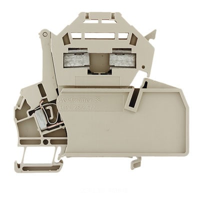 WEIDMÜLLER - Sicherungs-Reihenklemme, Zugfederanschluss, ohne LED, 2.5mm², 500A, dunkelbeige