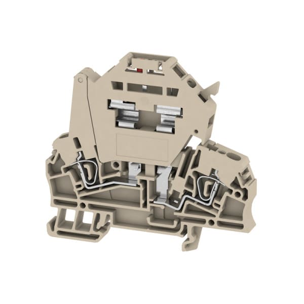 WEIDMÜLLER - Sicherungs-Reihenklemme, Zugfederanschluss, ohne LED, 2.5mm², 250A,dunkelbeige