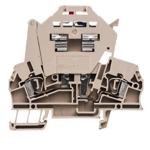 WEIDMÜLLER - Sicherungs-Reihenklemme, Zugfederanschluss, mit LED, 2.5mm², 28A, dunkelbeige