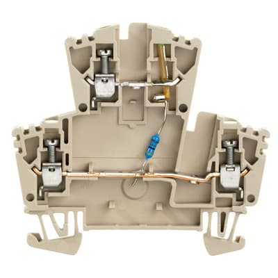 WEIDMÜLLER - Bauelement-Reihenklemme, Schraubanschl, 2.5mm², 24V, TS35, dunkelbeige