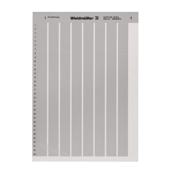 WEIDMÜLLER - Gerätemarkierung, selbstklebend, 20.3mm, Polyester, PVC frei, silber