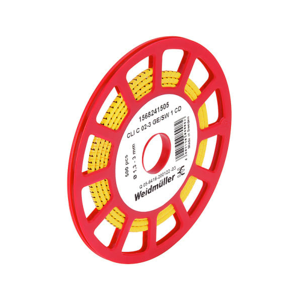 WEIDMÜLLER - Leitermarkierer, 1.3-3mm, 3x3.4mm, Zahlen 1, PVC, gelb