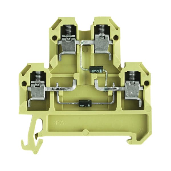 WEIDMÜLLER - Bauelement-Reihenklemme, Schraubanschl, 4mm², 380V, 10A, TS35, beige/gelb