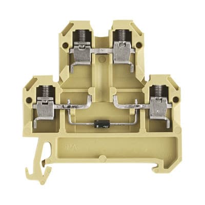 WEIDMÜLLER - Mehrstock-Reihenklemme, Schraubanschl, 4mm², 24V, beige/gelb