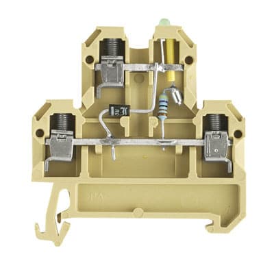 WEIDMÜLLER - Mehrstock-Reihenklemme, Schraubanschl, 4mm², 24V, beige/gelb