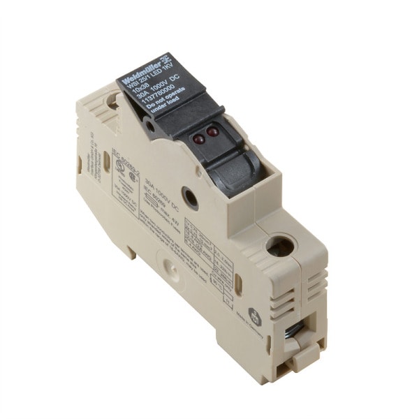 WEIDMÜLLER - Sicherungs-Reihenklemme, Schraubanschl, mit LED, 25mm², 1000V, 30A, dunkelbeige