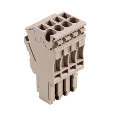 WEIDMÜLLER - Stecker (Klemmen), Steckanschluss, 2.5mm², 500V, 24A, Polzahl: 4, dunkelbeige