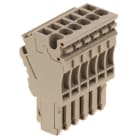 WEIDMÜLLER - Stecker (Klemmen), Steckanschluss, 2.5mm², 500V, 24A, Polzahl: 6, dunkelbeige