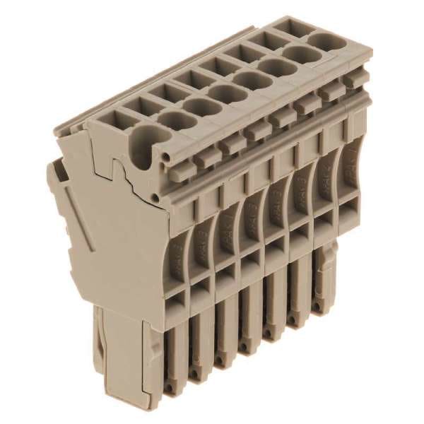 WEIDMÜLLER - Stecker (Klemmen), Steckanschluss, 2.5mm², 500V, 24A, Polzahl: 8, dunkelbeige