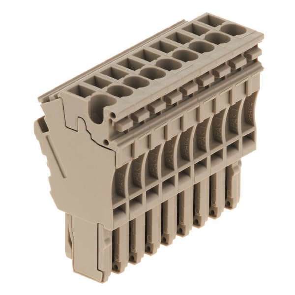 WEIDMÜLLER - Stecker (Klemmen), Steckanschluss, 2.5mm², 500V, 24A, Polzahl: 9, dunkelbeige