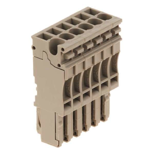 WEIDMÜLLER - Stecker (Klemmen), Steckanschluss, 2.5mm², 500V, 24A, Polzahl: 6, dunkelbeige