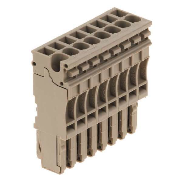 WEIDMÜLLER - Stecker (Klemmen), Steckanschluss, 2.5mm², 500V, 24A, Polzahl: 8, dunkelbeige