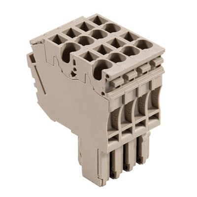 WEIDMÜLLER - Stecker (Klemmen), Steckanschluss, 2.5mm², 500V, 24A, Polzahl: 4, dunkelbeige