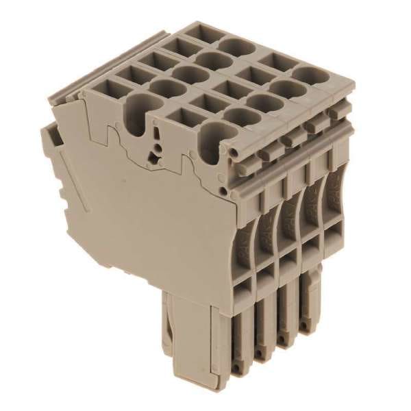 WEIDMÜLLER - Stecker (Klemmen), Steckanschluss, 2.5mm², 500V, 24A, Polzahl: 5, dunkelbeige